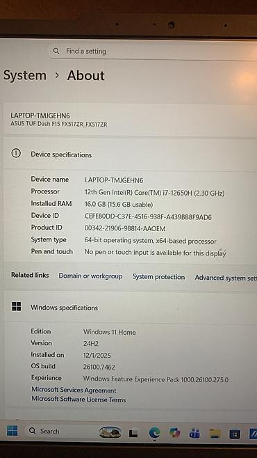asus tuf gaming: İşlənmiş ASUS TUF Gaming, 15.6 ", Intel Core i7, 512 GB, Ünvandan götürmə, Ödənişli çatdırılma — 8