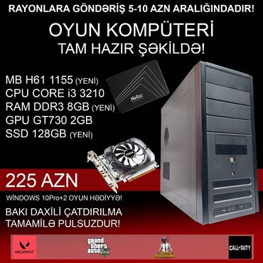 Masaüstü kompüterlər və iş stansiyaları: Oyun üçün Kompüter "Gaming Core i3 3210 GT730 2GB 128GB SSD” ⭐Tək -da lalafo.az — 3 Masaüstü kompüterlər və iş stansiyaları: Oyun üçün Kompüter "Gaming Core i3 3210 GT730 2GB 128GB SSD” ⭐Tək — 3