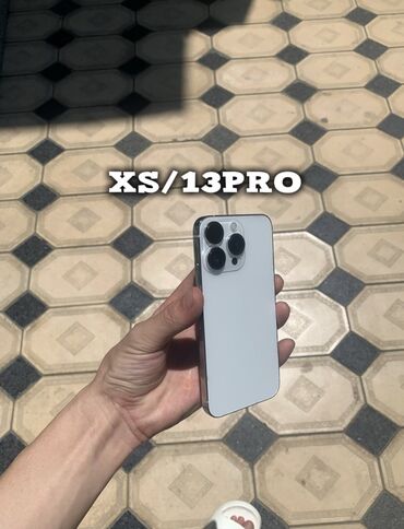 айфон x в бишкеке: IPhone 13 Pro, Б/у, Белый, Защитное стекло, Чехол, 100 %