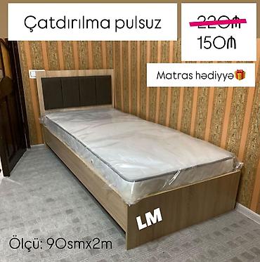Bir nəfərlik taxta çarpayı – ölçü: 90 sm x 2 m - Sadə və müasir lalafo.az -da Bir nəfərlik taxta çarpayı – ölçü: 90 sm x 2 m - Sadə və müasir