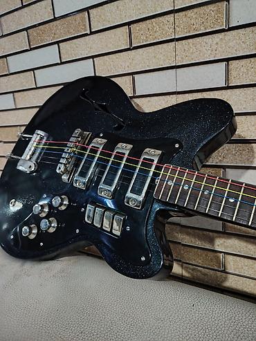 kitar: Elektrik gitar – yarımdənə (semi-hollow) korpuslu, parıltılı qara — 8