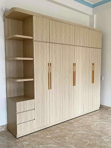 hamam ucun şkaf: Yeni, 6 qapı, Bej, Açılan, Düz dolab — 1