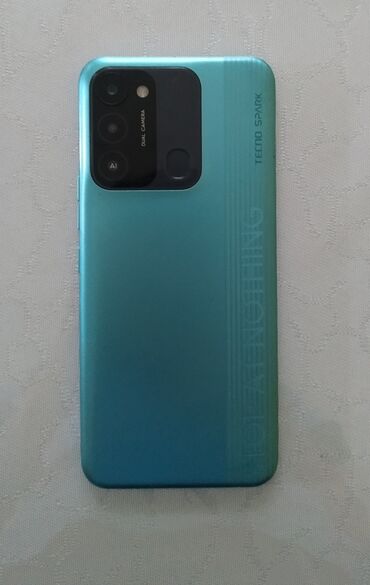 жесткий диск новый: Tecno Spark, 64 ГБ, цвет - Голубой, Отпечаток пальца