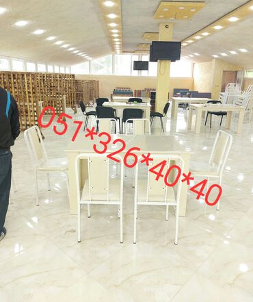 Bağ, çöl masa və oturacaq dəstləri: Yeni, Dördbucaq masa, 4 stul, Açılmayan, Stullar ilə, Metal, Azərbaycan — 13