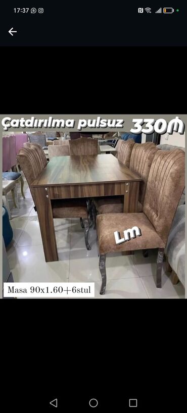 Masa və oturacaq dəstləri: Qonaq otağı üçün, Yeni, Açılan, Dördbucaq masa, 6 stul -da lalafo.az — 29 Masa və oturacaq dəstləri: Qonaq otağı üçün, Yeni, Açılan, Dördbucaq masa, 6 stul — 29
