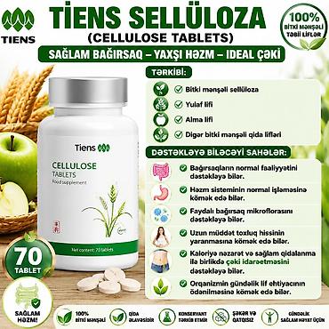 evalar vitamin c: Tiens Sellüloza (Cellulose Tablets) qida əlavəsi. Məhsul 70 tabletdən — 1