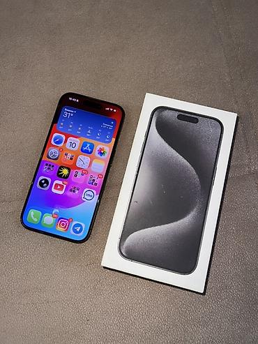 iphone 16 max: IPhone 15 Pro, Б/у, 256 ГБ, Black Titanium, Коробка, 80 % — 2