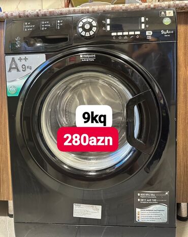 2ci əl qaz peçi: Paltaryuyan maşın Hotpoint Ariston, 9 kq, İşlənmiş, Avtomat, Qurutma var, Kredit yoxdur, Ünvandan götürmə, Ödənişli çatdırılma