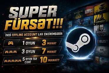 xbox diski: SUPER FÜRSƏT – Steam offline account-lar üçün endirim! - 1 oyun – 3 — 1