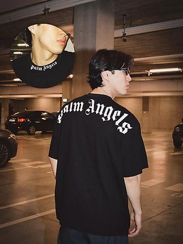 nike tech fleec: Мужская футболка, L, Palm Angels, Б/у, цвет - Черный — 2