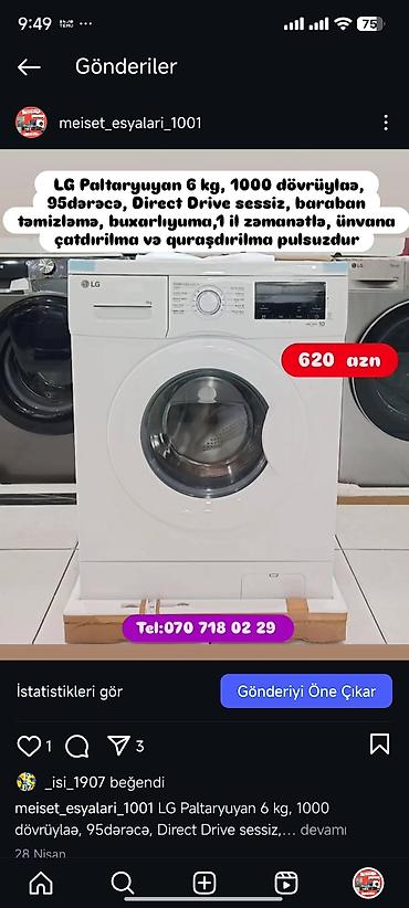 Paltaryuyan maşınlar: Paltaryuyan Anbardan satiş.Qimətlər aşagida qeyd olunub.Ünvana — 121