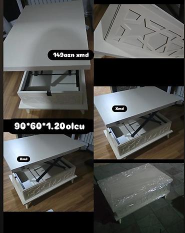 Açıq krem rəngli transformasiya olunan masa. - Ölçü: 90 × 60 × 1.20