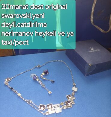 Bijuteriya dəstləri: Original swarovski kolye ve sirga.YENI DEYILLER!!!!AMMA ELA VEZYETDEDI