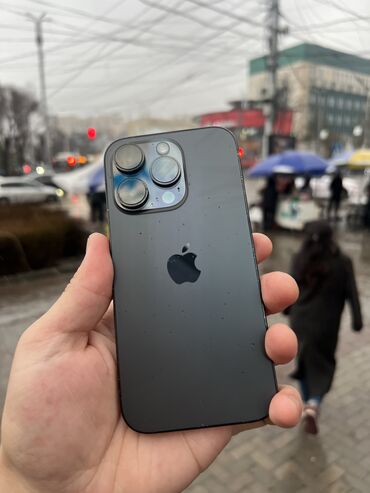 Apple iPhone: IPhone 14 Pro, Б/у, Black Titanium, Защитное стекло, Чехол, 80 %