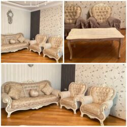 инверсионный стол: Б/у, Диван, Журнальный стол, 2 кресла