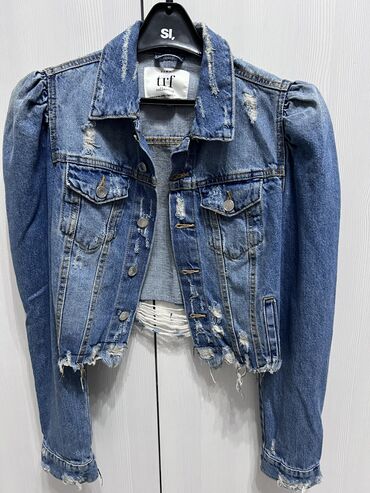 джинсовая женская рубашка: Джинсовая куртка, Осень-весна, M (EU 38)