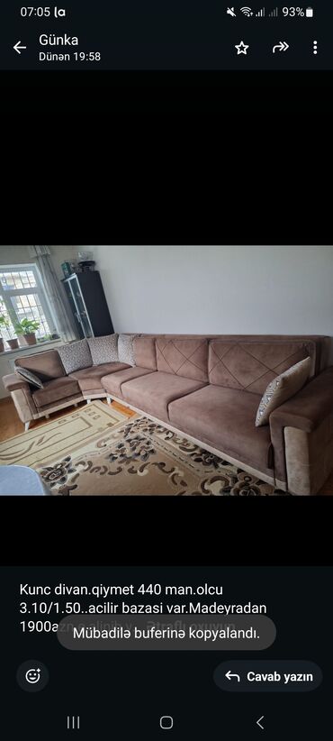 Masa və oturacaq dəstləri: Künc divan lalafo.az -da Masa və oturacaq dəstləri: Künc divan