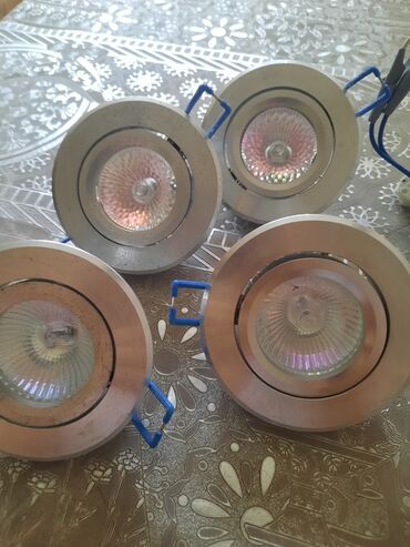 Transformatorlar: Daxili tavan spot işıqları (halogen tip) - Dairəvi metal korpus