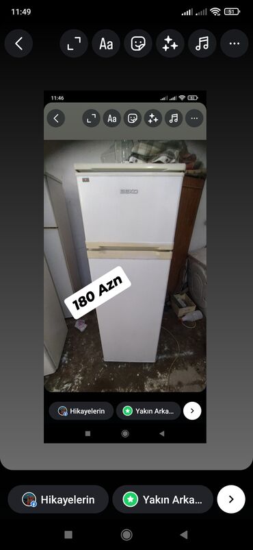 Soyuducular: 2 qapılı Beko Soyuducu Satılır, rəng - Ağ