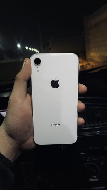 Apple iPhone: IPhone Xr, Колдонулган, 128 ГБ, Ак, Заряддоочу түзүлүш, 80 %