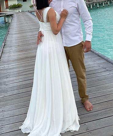 Вечерние платья: Вечернее платье, Классическое, Длинная модель, Шифон, Без рукавов, Открытая спина, Шлейф, S — 10