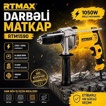 kerpiç: RTMAX RTM1590 darbəli matkap - Güclü mühərrik: 1050W - Gərginlik — 1