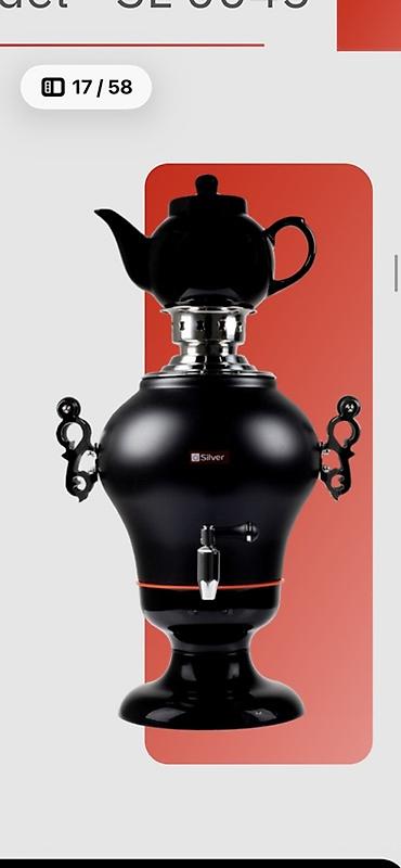 Elektrik samovar – “Silver” brendli, klassik dizayn - Rəng: mat qara