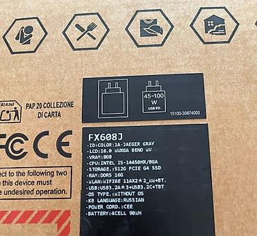 ASUS: ASUS TUF Gaming F16 (model: FX608JHR) - Ekran: 16" (TUF Gaming F16 — 6