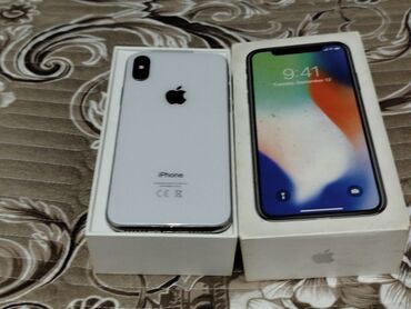 ıphone x ikinci el: IPhone X, 64 GB, Matte Silver, Sənədlərlə, Zəmanət, Face ID