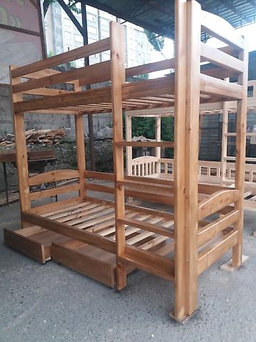 bunk bed: Продаю новые двухъярусные кроватки.Материал из сосны.Размер — 6