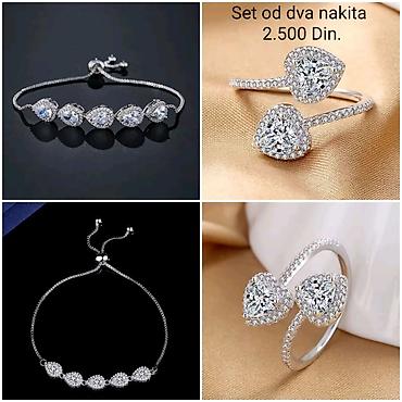 sat: Elegantni posrebreni set od dva nakita sa žigom S925 od hirurskog — 1