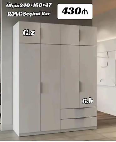 wkaf: Məhsul: Geniş tutumlu qarderob şkafı - Ölçü: 240 × 160 × 47 sm — 1
