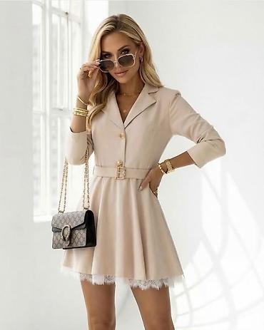 Haljine: Elegantna mini haljina-sako sa pojasom - Kroj: struk naglašen kaišem — 5