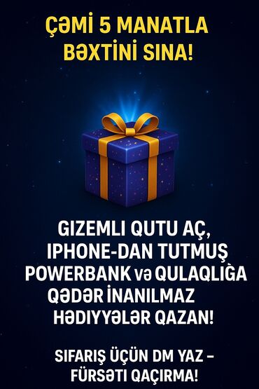 lenyes power bank: Gizəmli qutu 🧰 Qutudan çıxma ehtimalı olan məhsullar: ✅ USB kabel