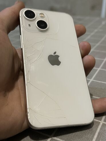 Apple iPhone: IPhone 13 mini, Б/у, 128 ГБ, Белый, Защитное стекло, Чехол, 78 % — 2