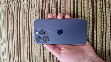 Apple iPhone: IPhone 14 Pro, 256 GB, Deep Purple, Zəmanət, Barmaq izi, Face ID