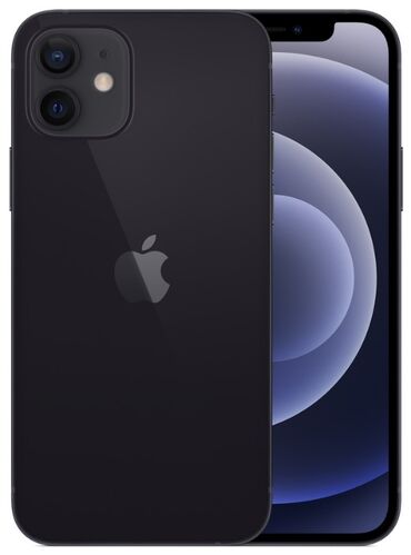 телефон айфон 12: IPhone 12, Б/у, 128 ГБ, Черный, Защитное стекло, Кабель, 83 %