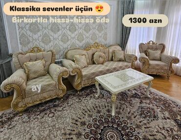 Masalar və oturacaqlar: Yeni, Divan, 2 kreslo, Açılmayan