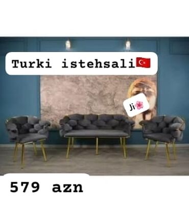 Masa və oturacaq dəstləri: 💥Bon-bon divan kreslo Reng secimi var 🌈 *Qiymet 579 azn* 🚛 seher