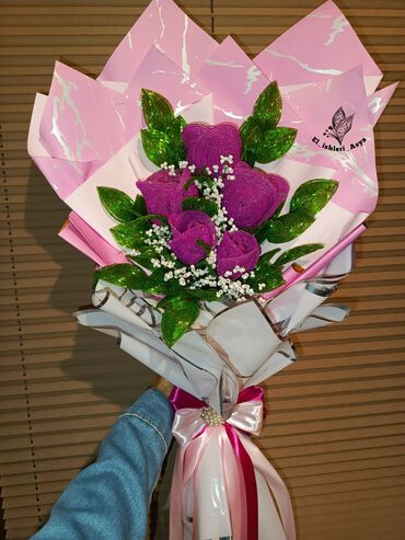 Süni güllər: GÜLLƏR MUNCUQDAN EL ISHI/SIFARISHLE HAZIRLANIR/DAIMI SOLMAYAN ÖZEL — 7