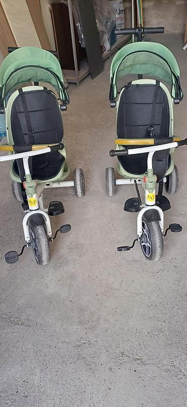 olympia velosiped: Uşaq üçtəkərli velosiped-araba (2 ədəd, yaşıl) - 2-si 1-də dizayn — 2