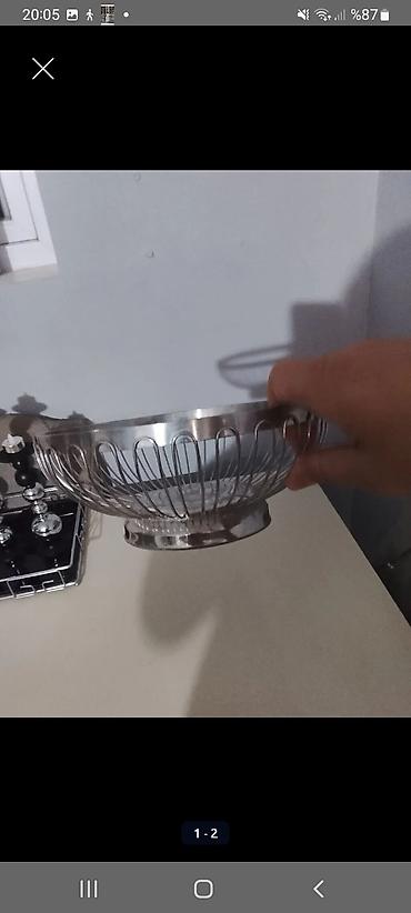 iran sobasi kreditle: Metaldan meyvə və çörək səbəti - Material: parlaq paslanmayan polad — 1