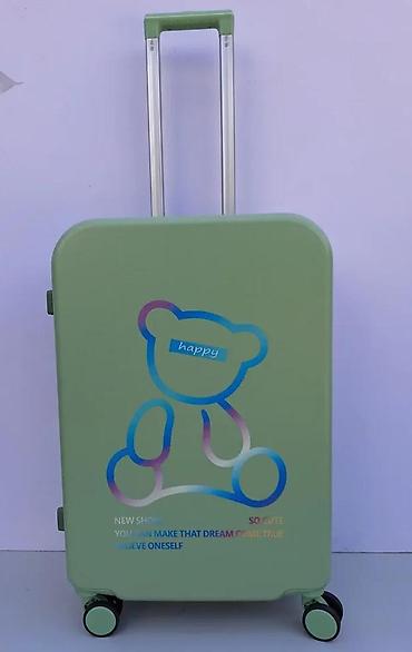 Putni koferi i torbe: Zeleni kofer sa motivom mede – lagan i praktičan - Tvrda školjka — 3