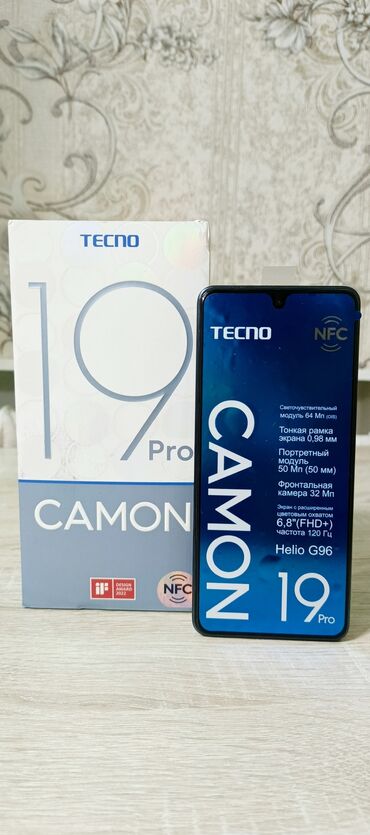 iphone 19: Tecno Camon 19 Pro, Б/у, 128 ГБ, цвет - Синий, 2 SIM