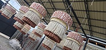 Люстралар: Потолочные абажуры и люстры ручной работы в технике макраме и — 9