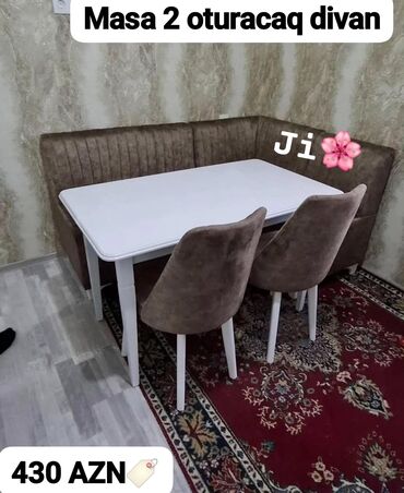 кухонная мебель: 🇹🇷Turkiye istehsali. Metbex masa desti Masa 2 oturacaq divan Masa