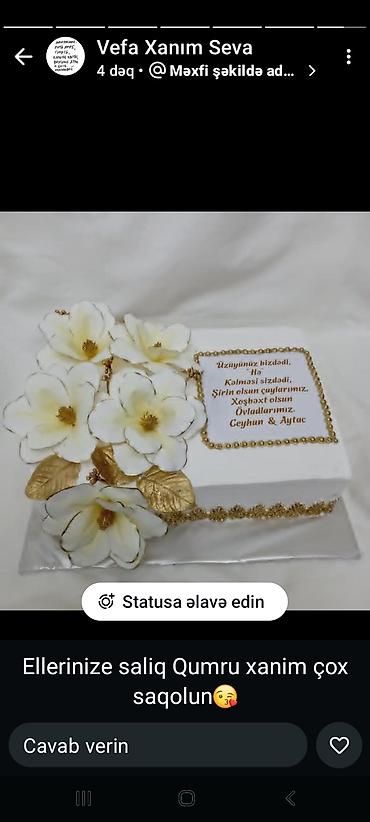 8 marta özəl tortlar: Ev şirniyyatları və tort bəzədilməsi xidməti - Şəxsi dizayn tortlar — 2