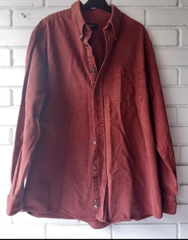 svilena košulja: Shirt Long sleeves, XL (EU 54), Hugo Boss, color - Burgundy