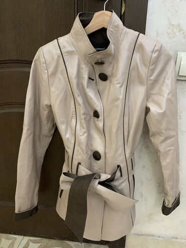 кожаный куртки мужской: Куртка XS (EU 34), цвет - Бежевый