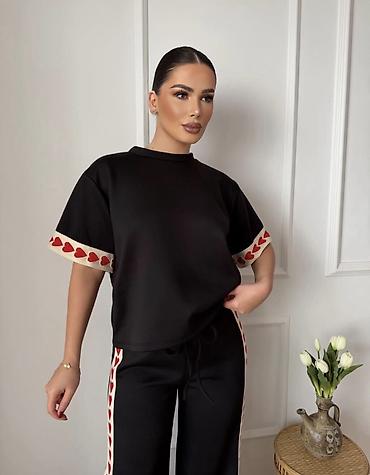 Gornji i donji deo: ❤️Top komplet – majica i pantalone sa srcima — 20